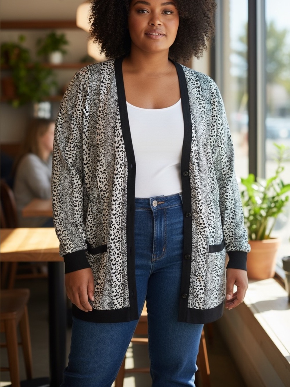 LA PANTHERA Leopard Print Cardigan Jacket - Picture 12 of 12